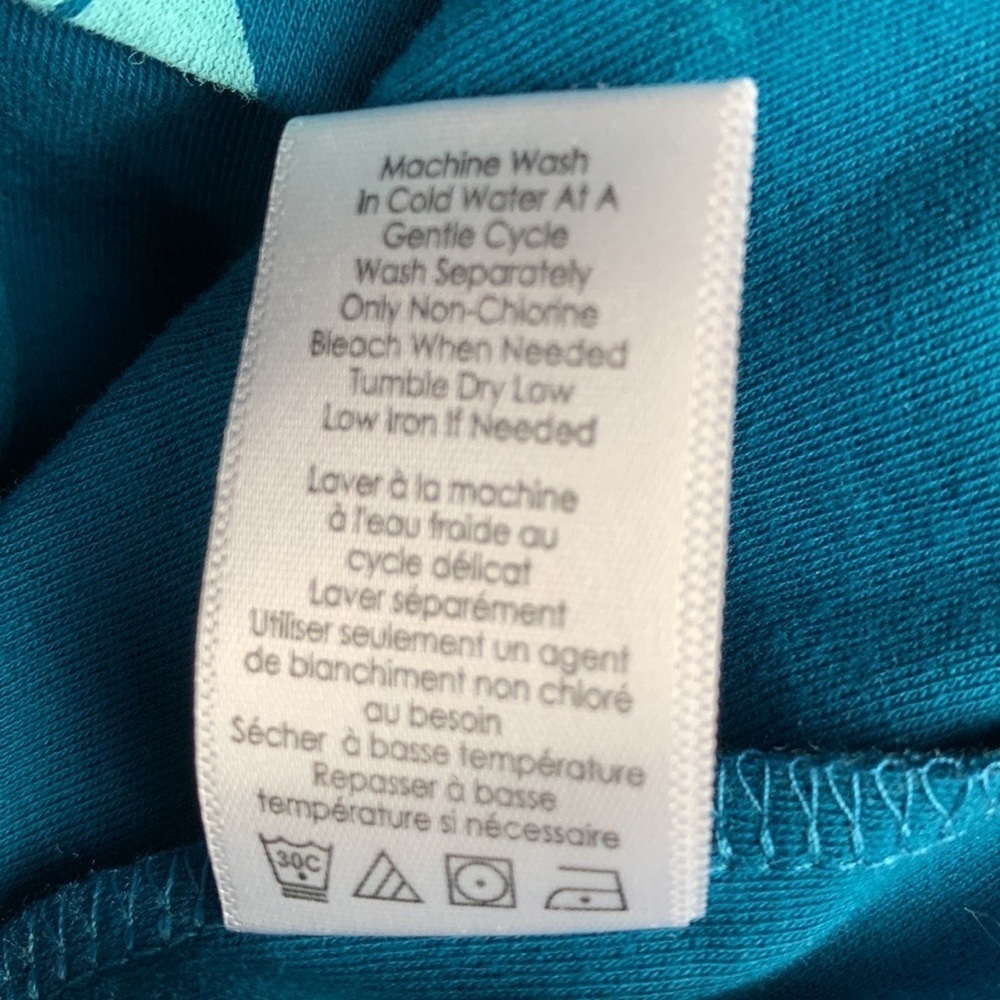 Coldwater Creek teal blue fit and flare dress with heart print Size 1X - Picture 9 of 9